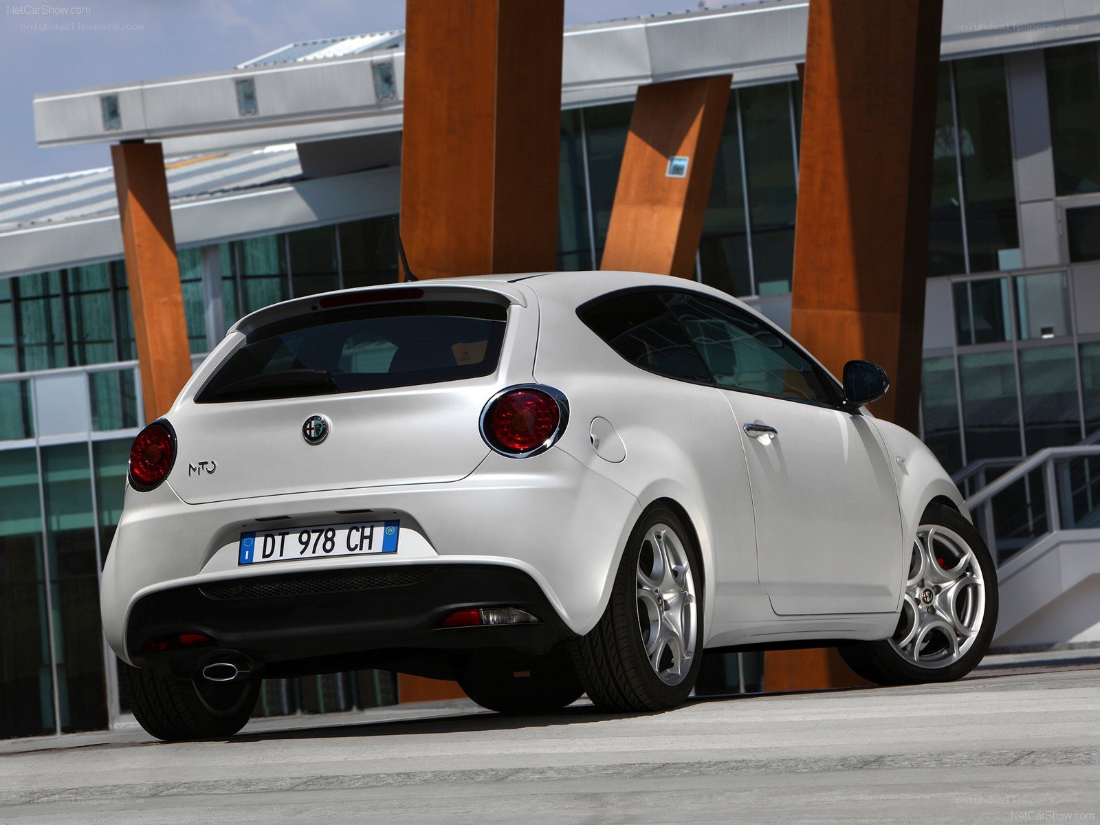 white alfa romeo mito parked