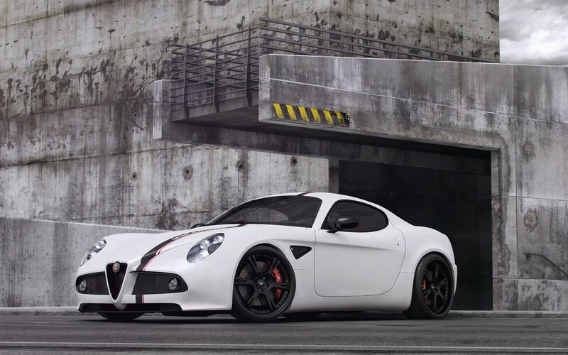 White Alfa Romeo sports car