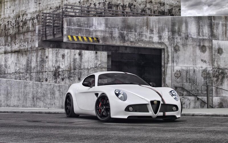 White Alfa Romeo sports car