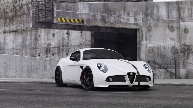 white alfa Romeo sports car