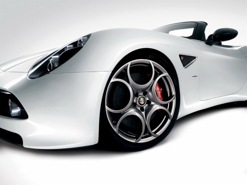 white alfa romeo sports car