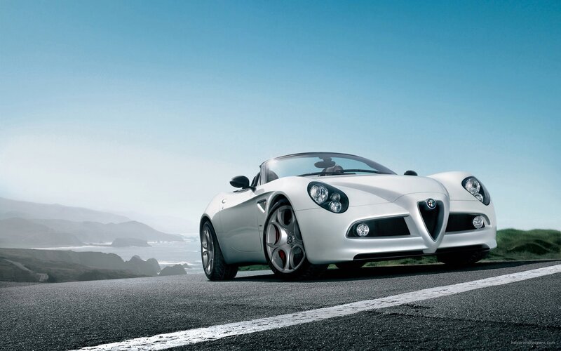 white alfa Romeo sports car