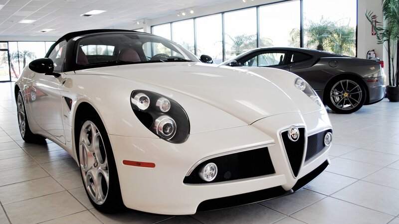 White Alfa Romeo sports car