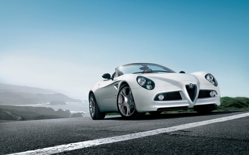 White Alfa Romeo sports car