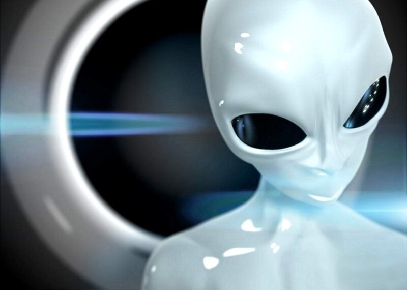 White Alien Figure — Dramatic
