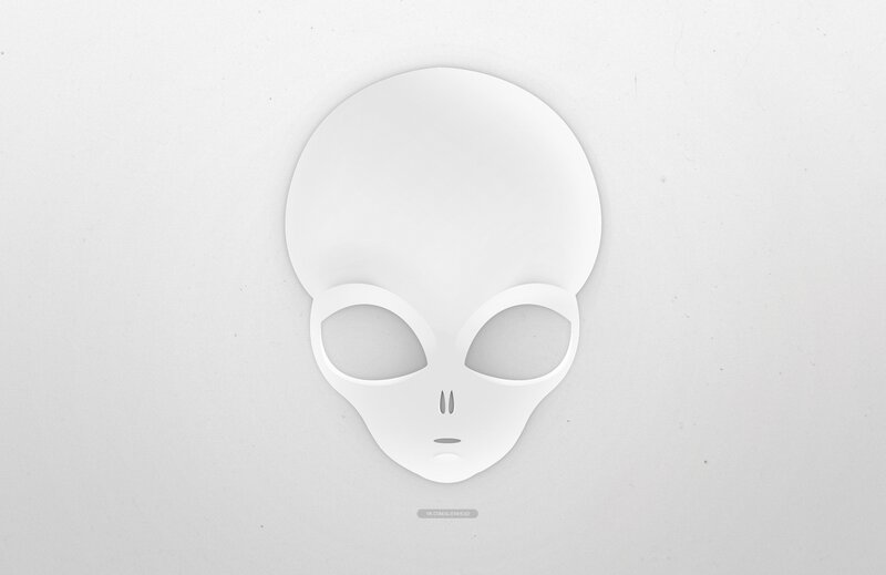 White Alien Head — Neutral