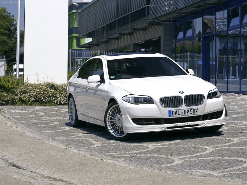 white alpina-bmw 5-series sedan