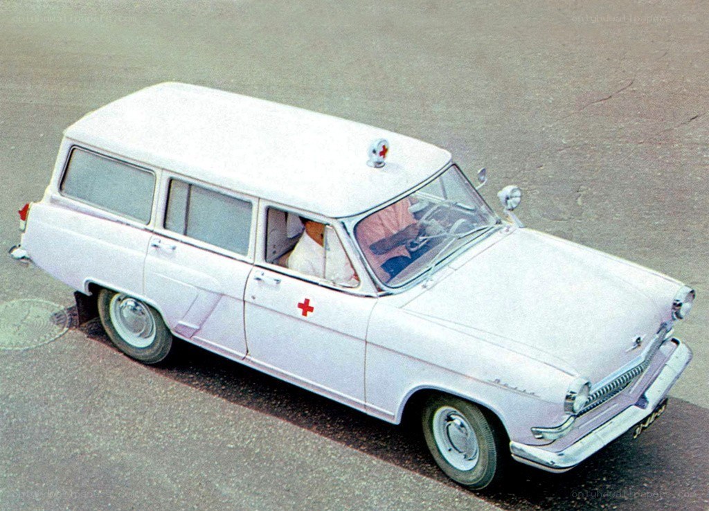 White ambulance car