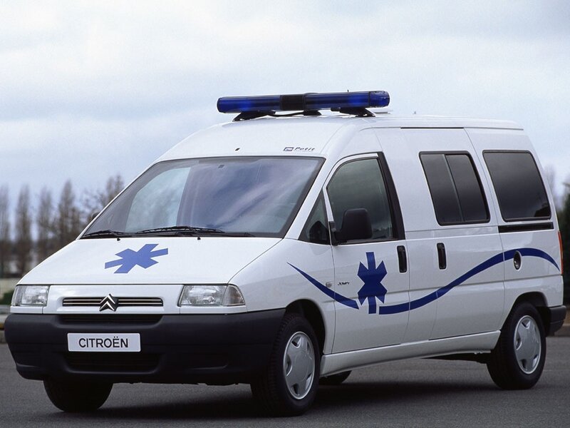 white ambulance van