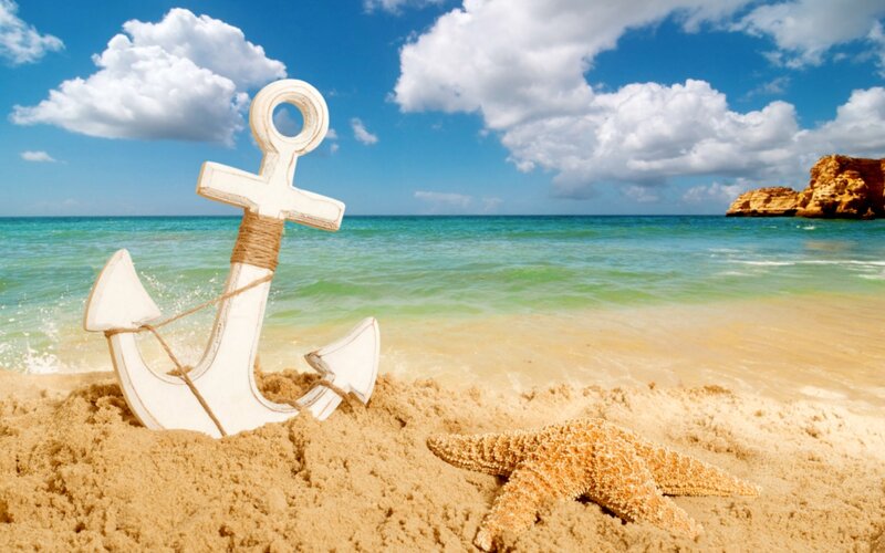 White Anchor on Beach