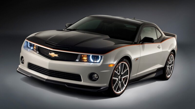 White and Black Camaro