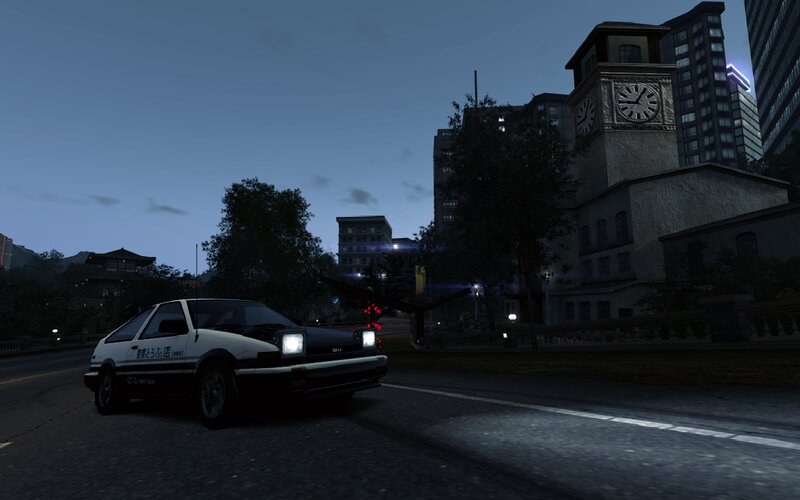 White and Black Car — Dark