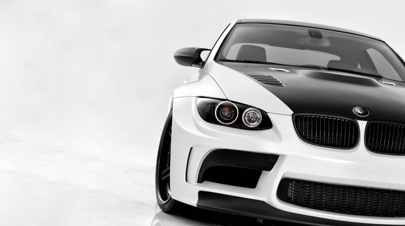 White and Black Car — Dramatic, Photograph