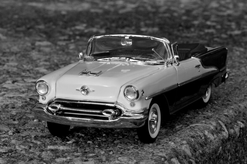 White and Black Car — Dramatic
