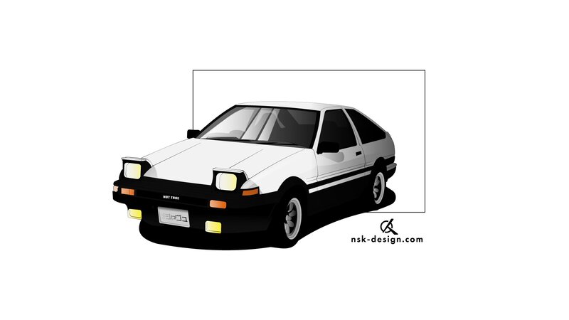 White and Black Car — Neutral, Digital Art