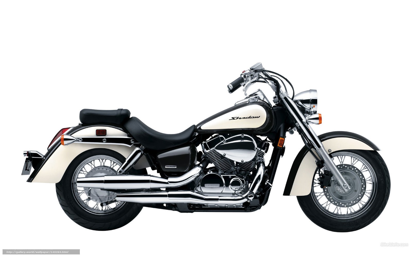White and black cruiser motorcycle