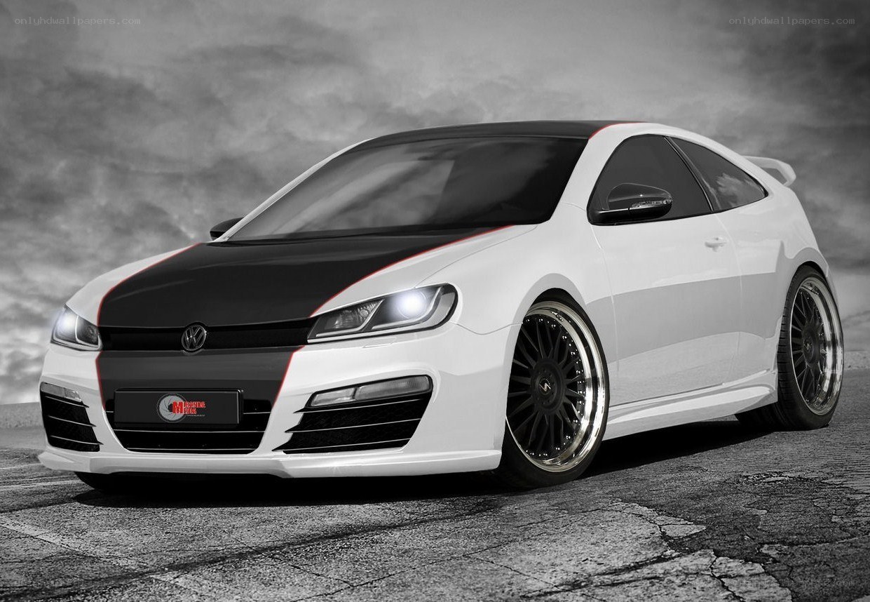 white and black custom car
