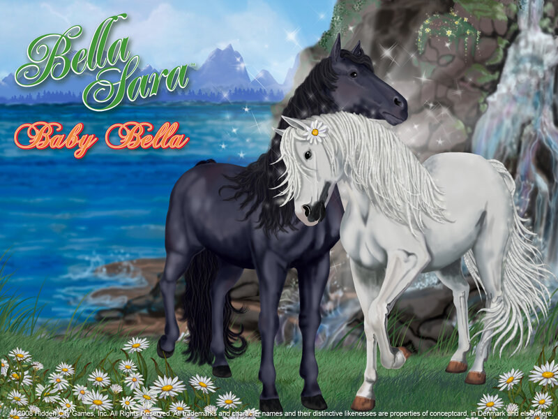 White and Black Horses — Green, Serene