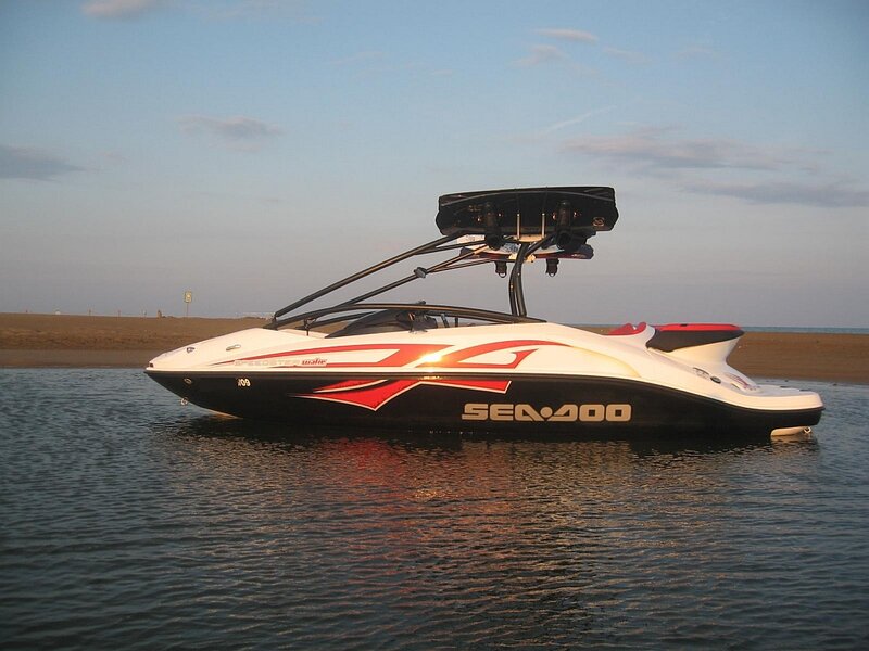 White and Black Jet Ski
