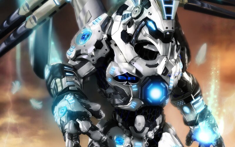 White and Black Mech Suit