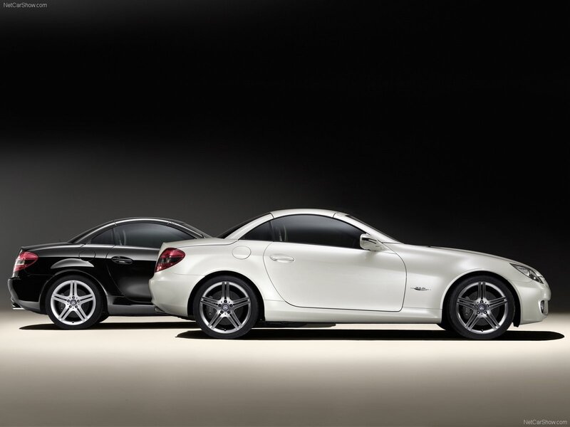 White and black Mercedes-Benz SLK