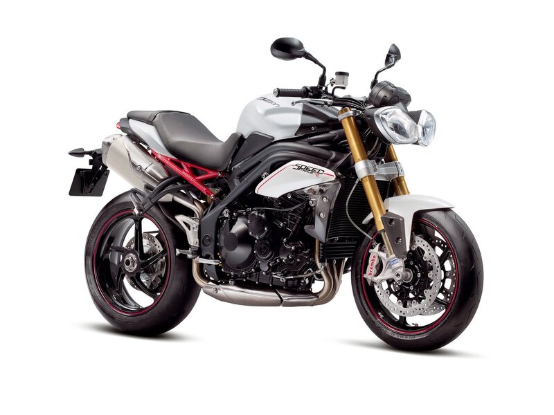 White and black motorcycle