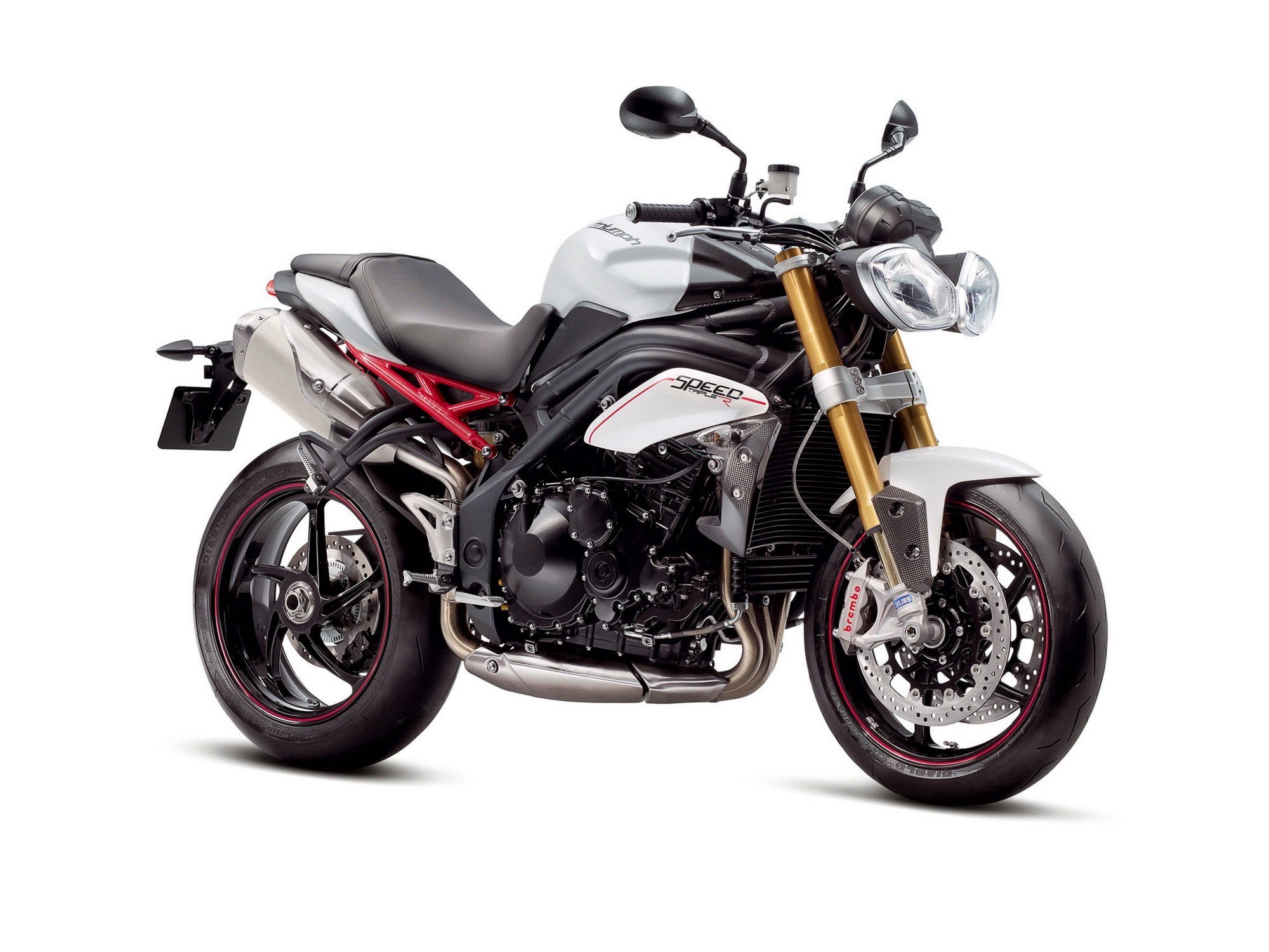 White and black motorcycle