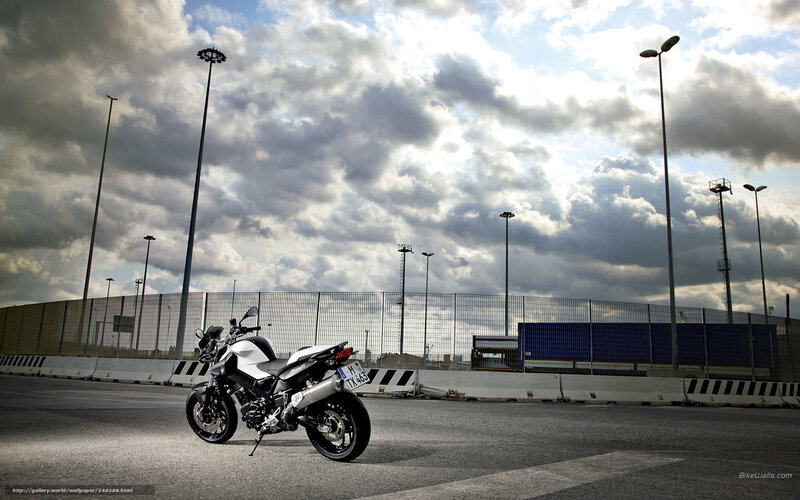White and Black Motorcycle — Gray