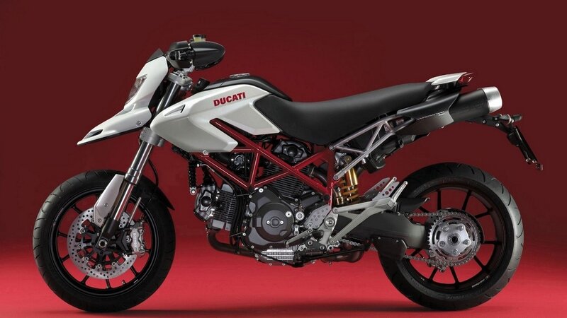 White and Black Motorcycle — Red, Dramatic