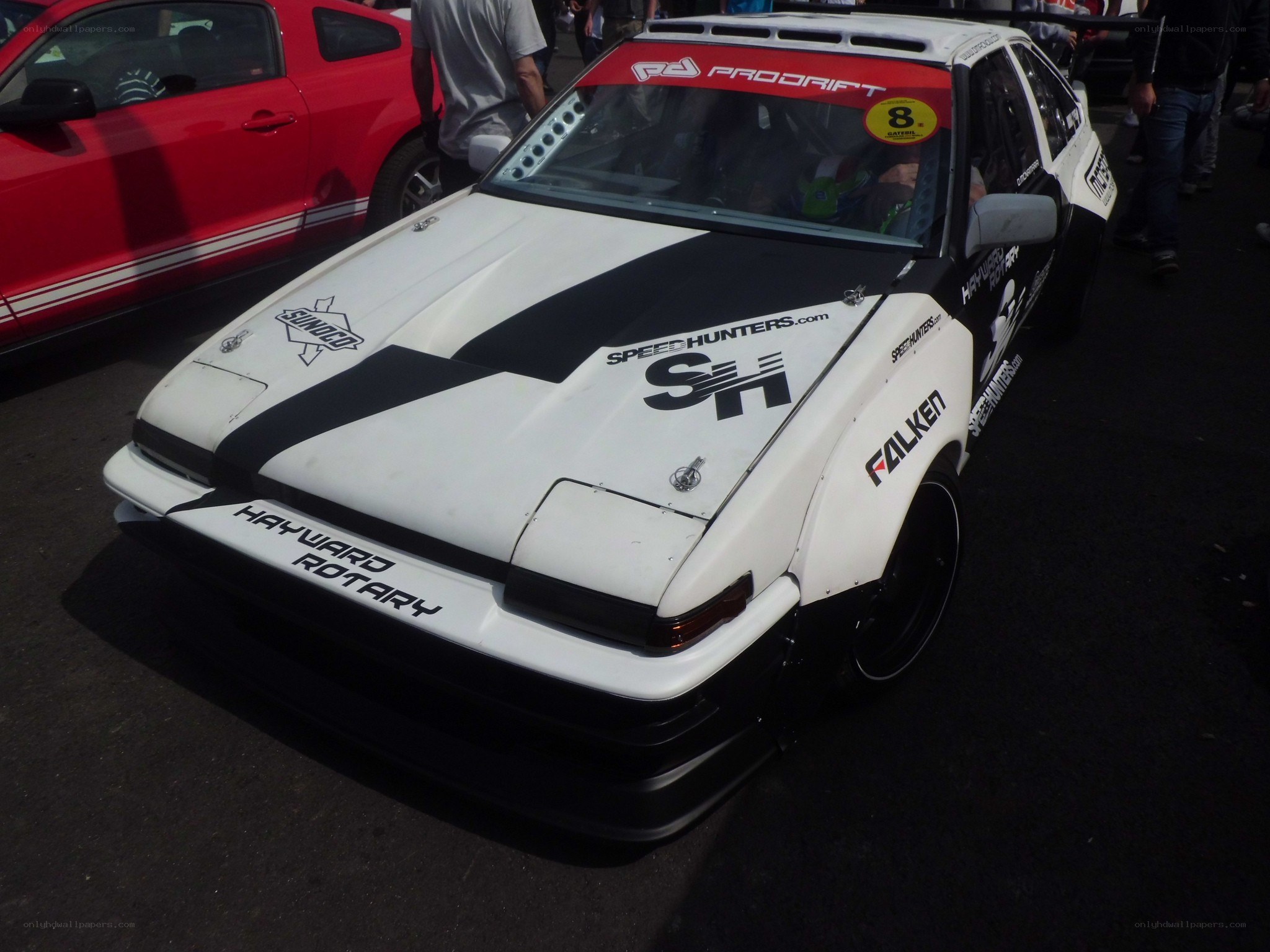 white and black race car