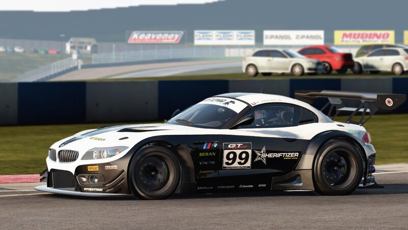 White and Black Race Car — Competitive
