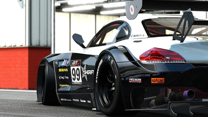 White and Black Race Car — Dynamic, 3d Render
