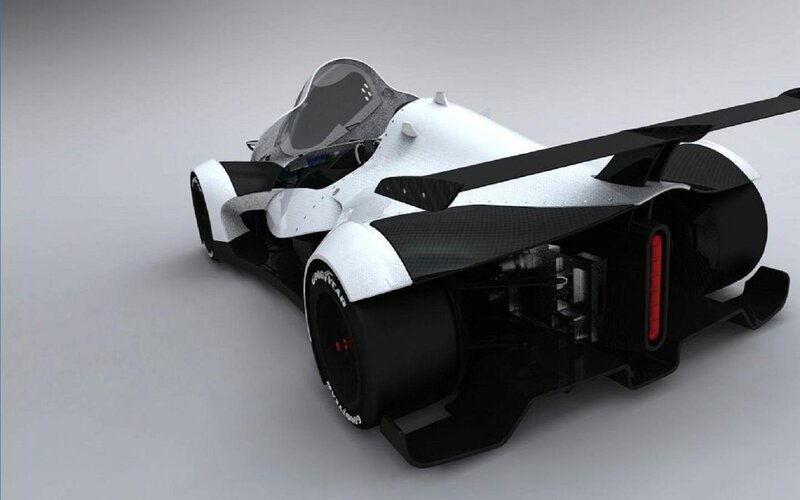 White and Black Race Car — Neutral, 3d Render, Tire