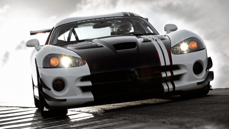 white and black race car
