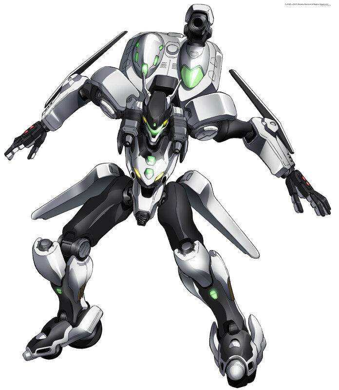 white and black robot mech