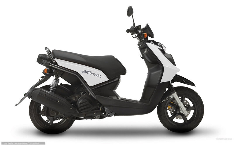 white and black scooter