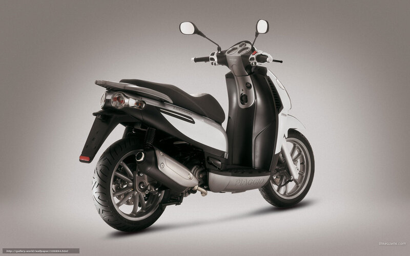 White and Black Scooter — Gray