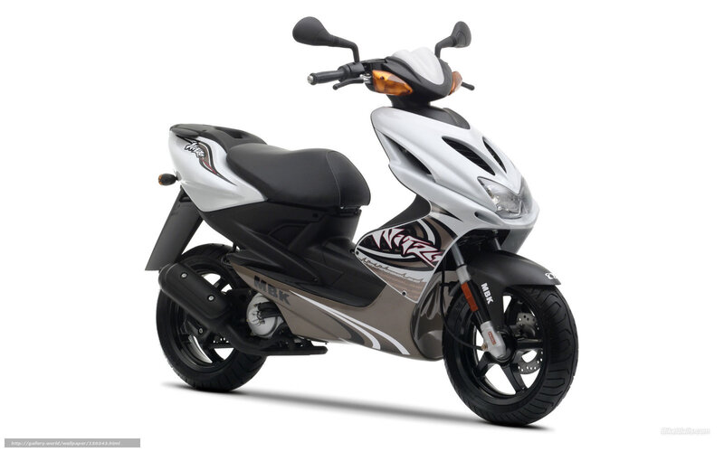 White and Black Scooter — Neutral, Photograph, Handlebars, Seat