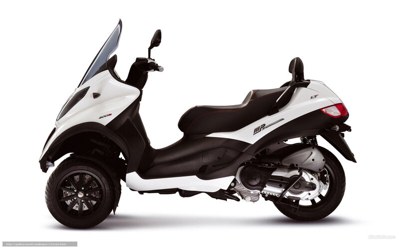 White and Black Scooter — Neutral, Photograph, Windshield
