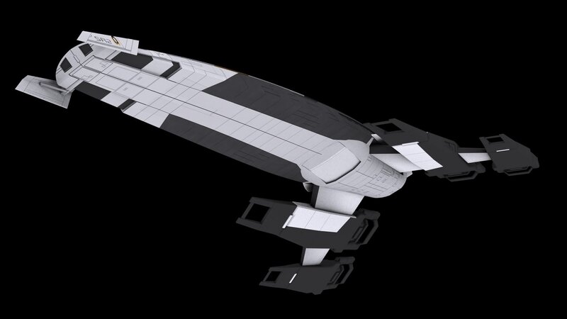 White and Black Spaceship
