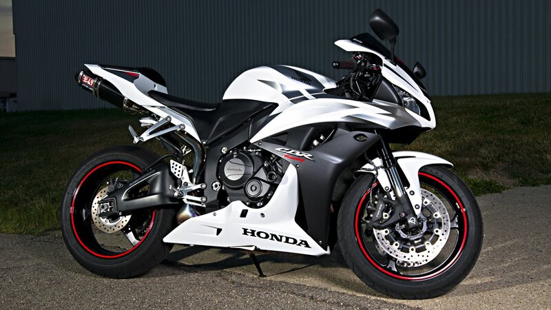 White and Black Sport Motorcycle — Dramatic