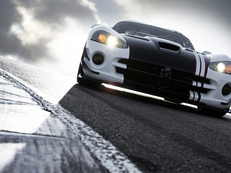 white and black sports car