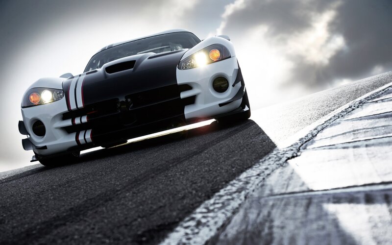 white and black sports car