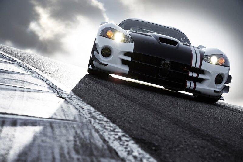 white and black sports car