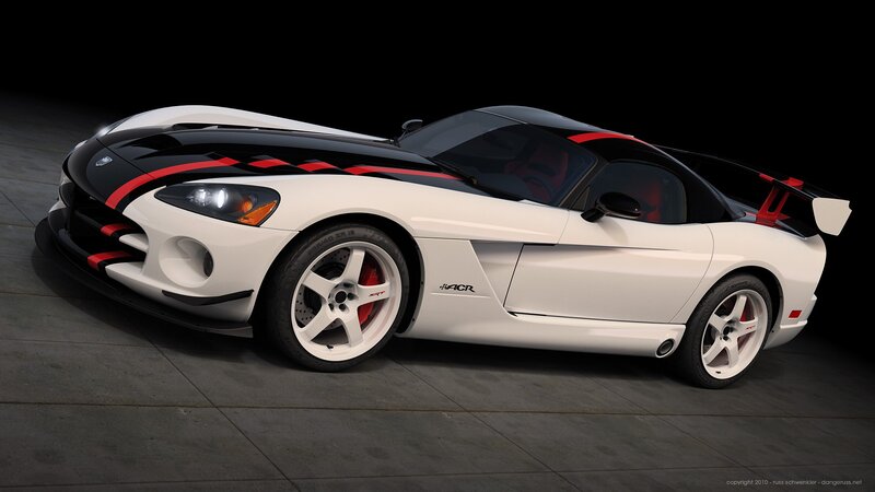 White and Black Sports Car — Dramatic, 3d Render, Red Accents