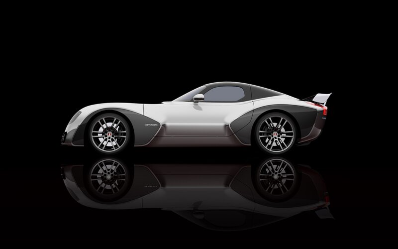 White and Black Sports Car — Dramatic, 3d Render