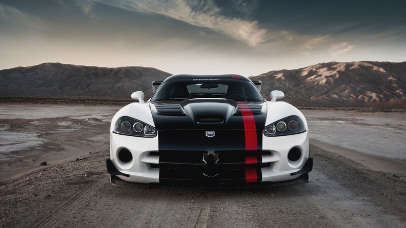 White and Black Sports Car — Dramatic, Sunset, Photograph, Desert