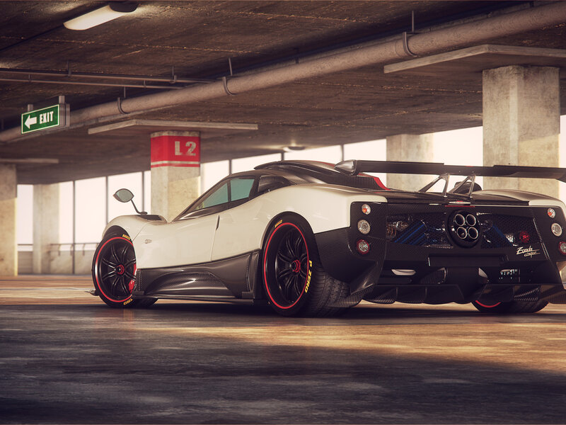 White and Black Sports Car — Dramatic