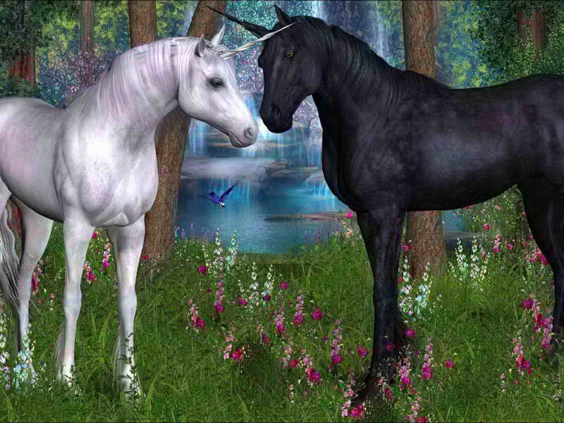 White and Black Unicorns — Green