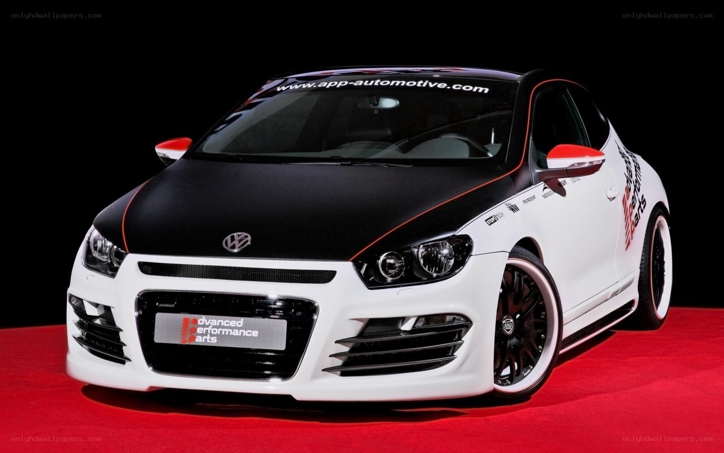 white and black volkswagen scirocco